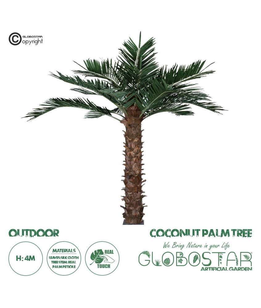 GloboStar® Artificial Garden COCONUT PALM TREE 20435 Τεχνητό Διακοσμητικό Φοινικόδεντρο Κοκοφοίνικας Υ400cm